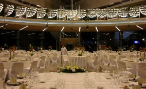 Salón preparado para una boda